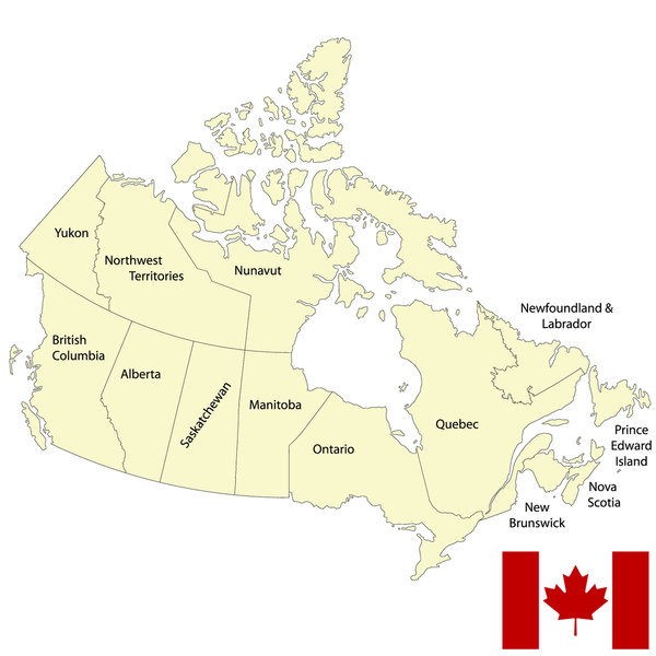 The detailed map of Canada