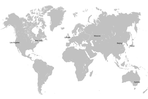 The world map isolated on white  showing if Australia is a part of Asia