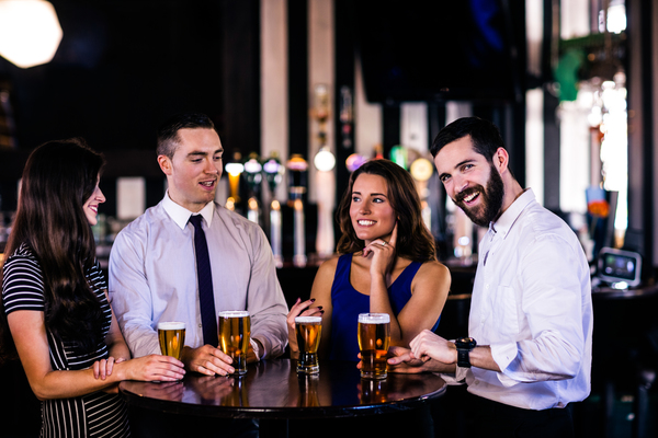 Group of friends drinking beer