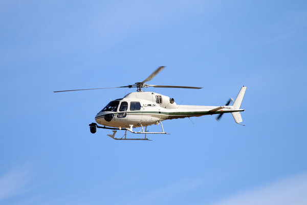 A helicopter in the air