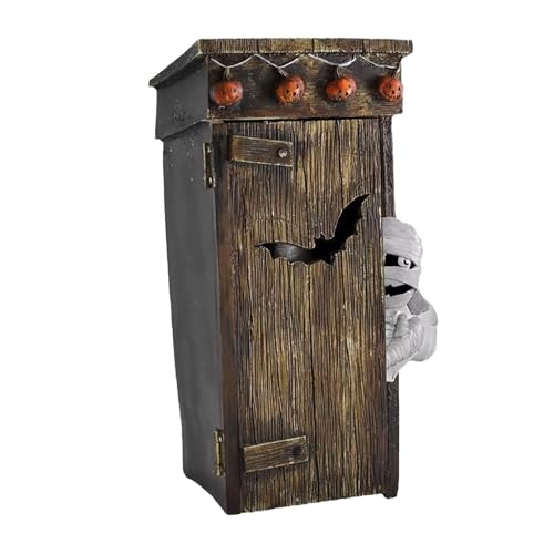 Outhouse Mummy Animated Decor, Horror Halloween Mummy Decoration, Interactive Halloween Mummy for Family and Friends, Funny Decoration Accessories for Living Room Bathroom