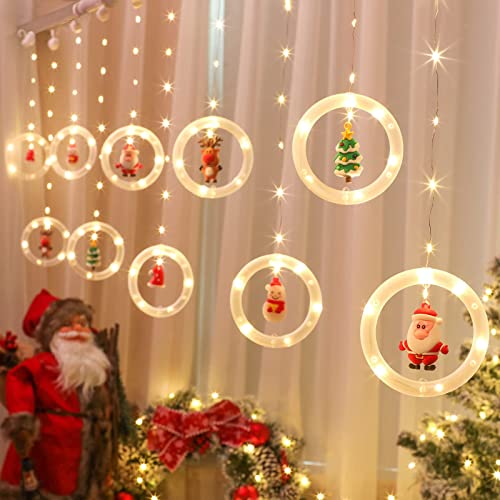 AODINI Christmas Lights, 120 LED Lights 9.84 Feet Long Christmas Decorations Lights, With Flashing Bubble Lights,10 Cute Round Lights, Extendable for Indoor, Outdoor, Christmas Tree, Garden Decoration