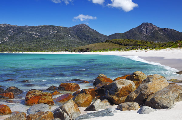 Wineglass Bay in Freycinet National Park in Tasmania