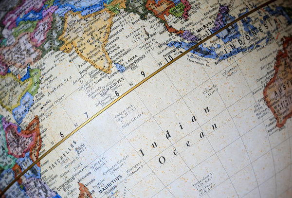 a globe showing the equator
