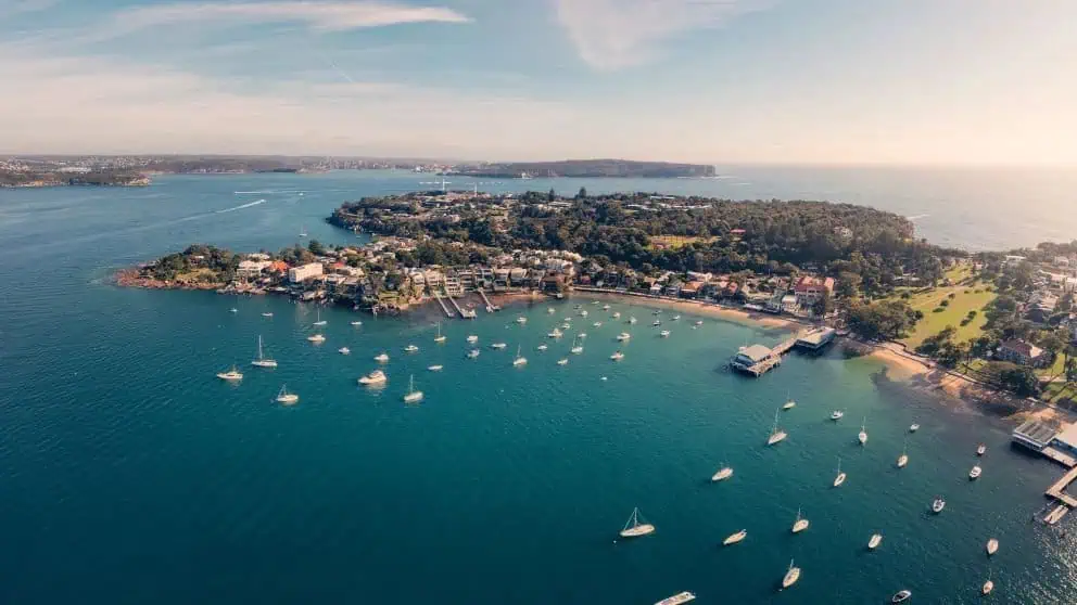 Aerial vie of Watsons Bay, Sydney one of the most Instagrammable places in Sydney