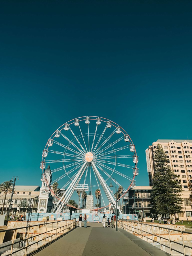 The ferris wheel in front of Glenelg Bech