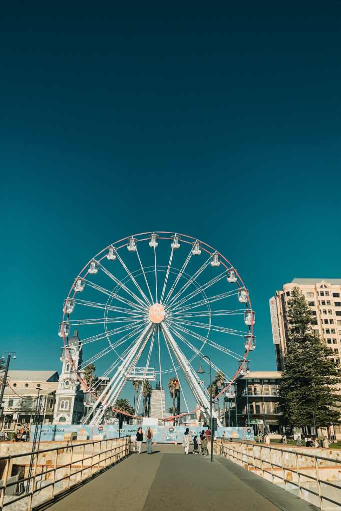 the ferris wheel in Glenelg jetty