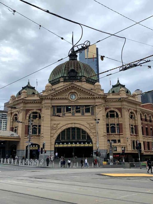 The iconic Flinders Street Station in Melbourne, showcasing its grand architecture and central location. This historic building is one of the Most Instagram-worthy Places in Melbourne, offering a stunning backdrop for photos and a key landmark in the city.