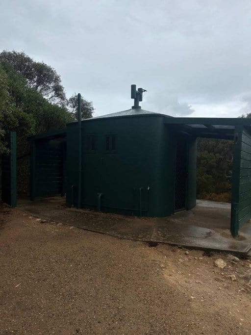 Flush toilet block at Waitpinga Campground, set among native bushland and offering basic but clean facilities—helpful to know for anyone researching what to expect at Waitpinga beach campground.