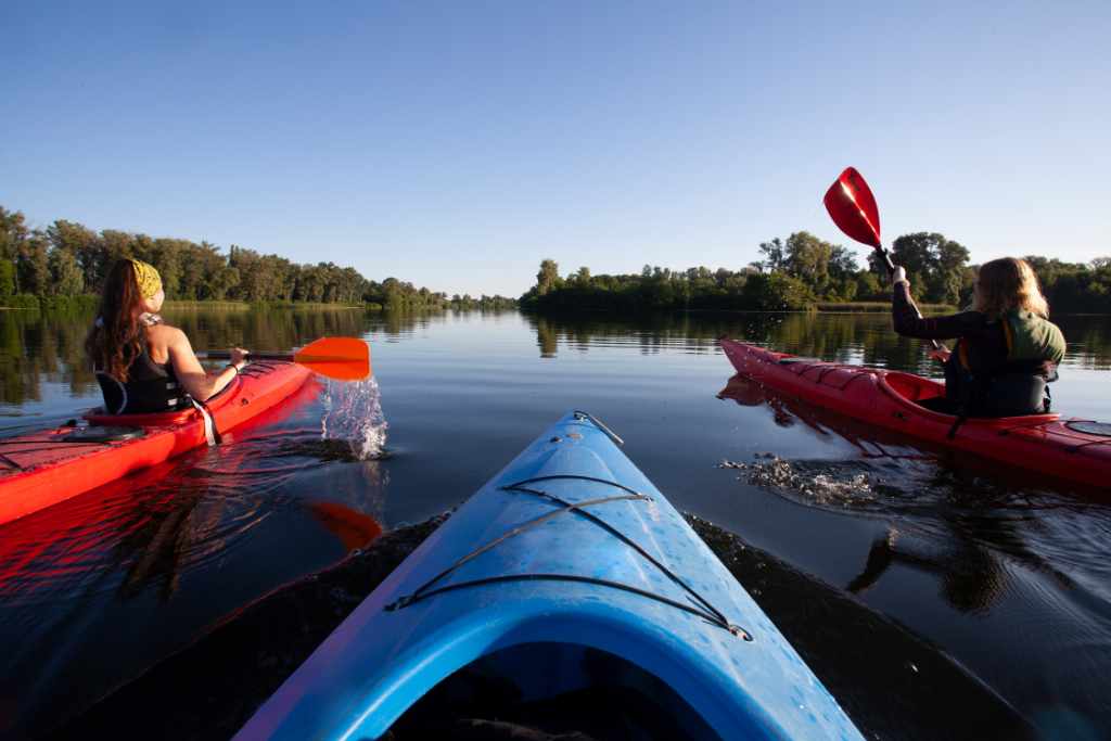 kayaking in a river
