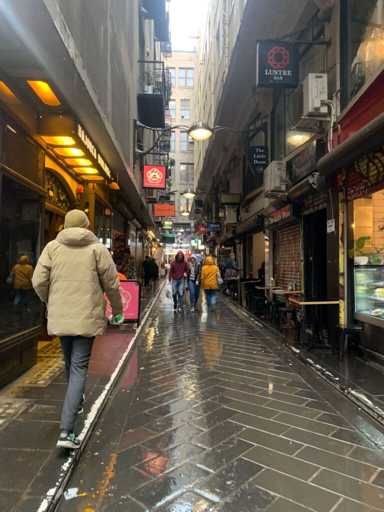 One of the food streets in Melbourne CBD