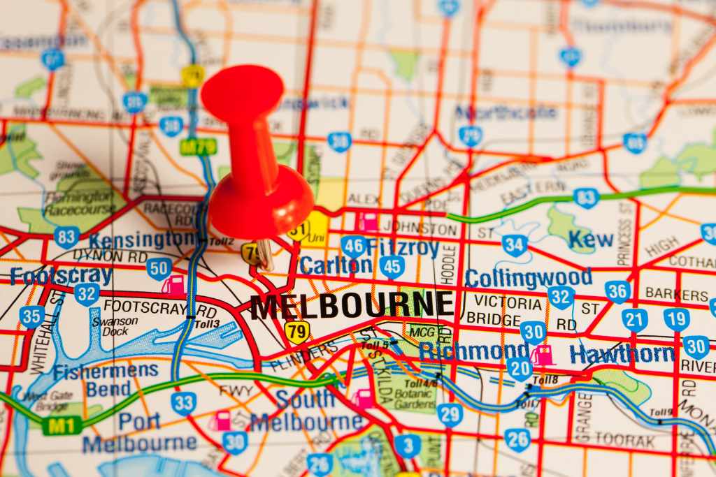 The roads in Melbourne CBD