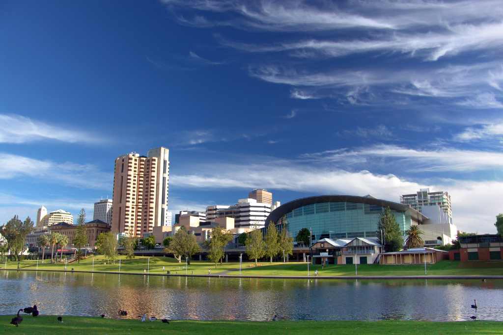 the river outside the oval hotel in Adelaide