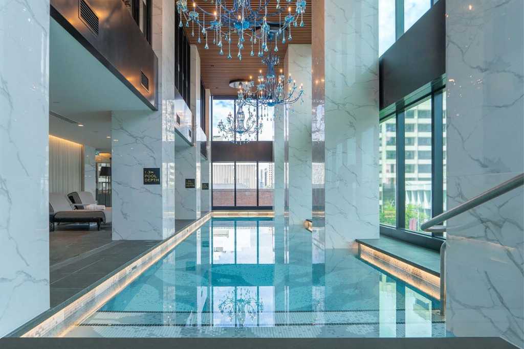 The pool inside the Sofitel in Adelaide