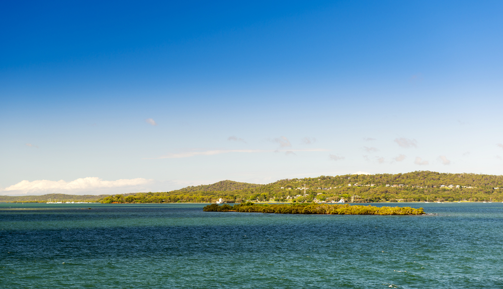 Looking toward Stradbroke Island, off the coast of Brisbane in Queensland, Australia