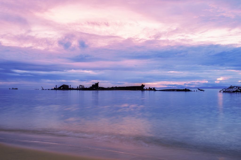 Sunk shipwrecks at Tangalooma Island in Moreton Bay