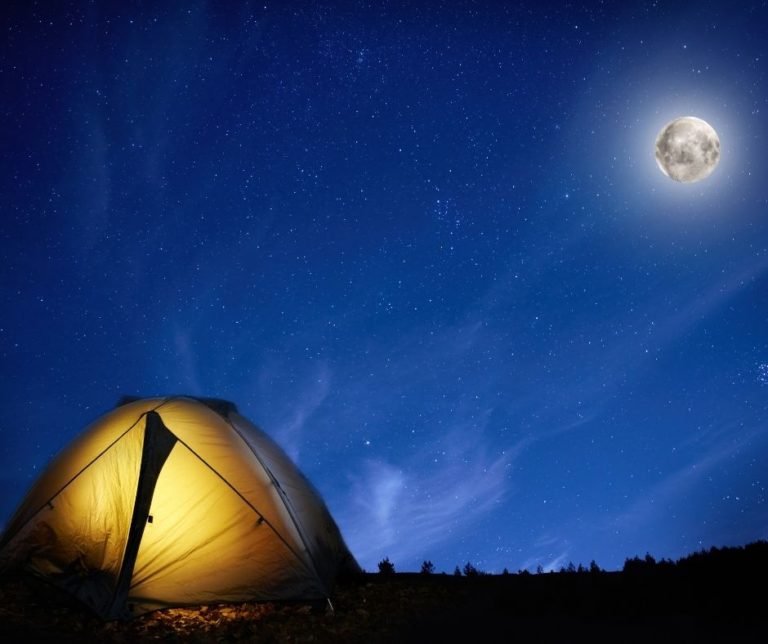 tent under the sky and stars