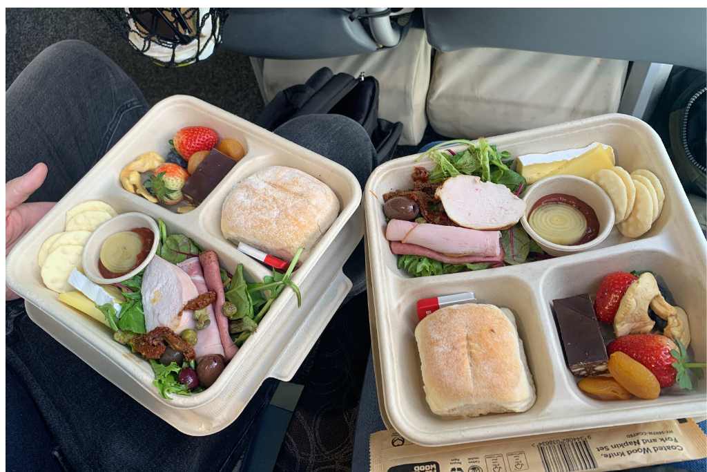 the food being served in the wineglass bay cruise