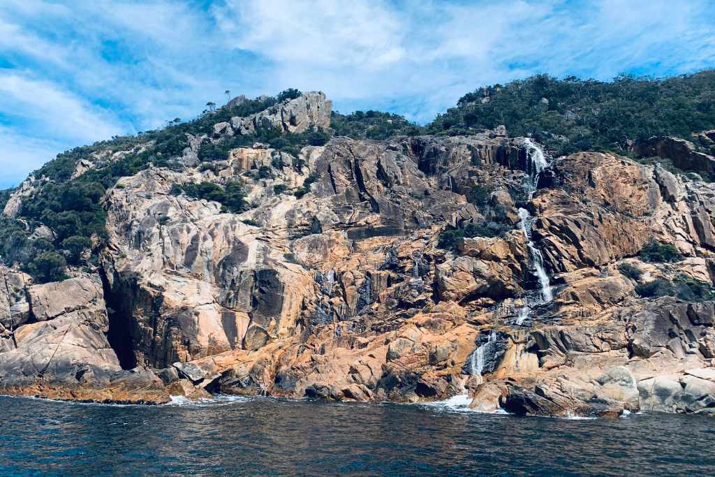 waterfalls from the top of the mountain