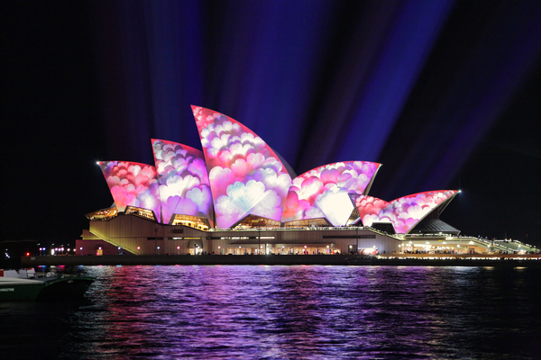 The opera house during Vivid Sydney