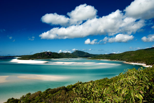 The beautiful view of Whitehaven Beach in Queensland