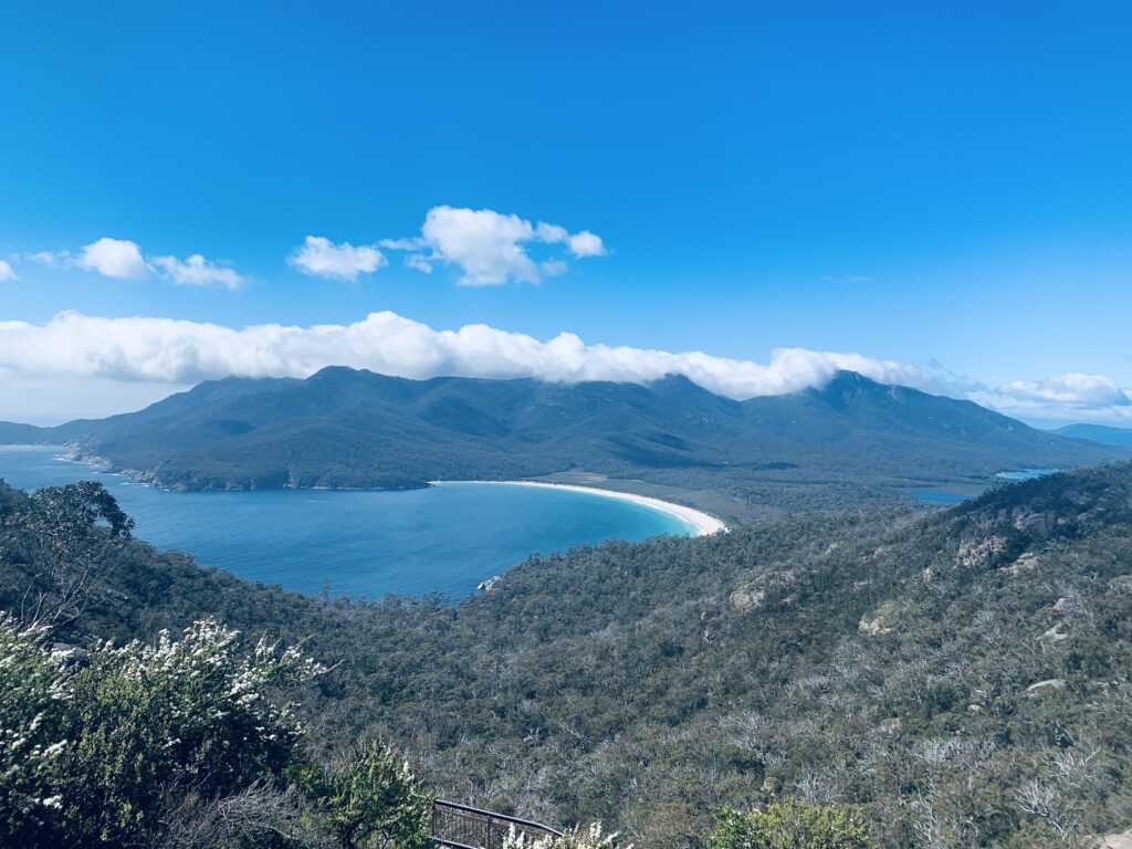 The view of Wineglass Bay from the lookout