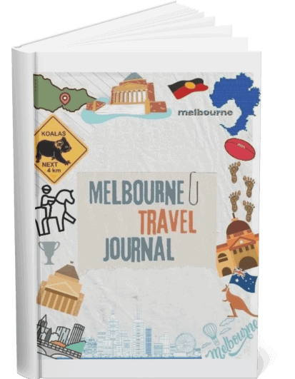 Front cover of the melbourne travel journal and activity book
